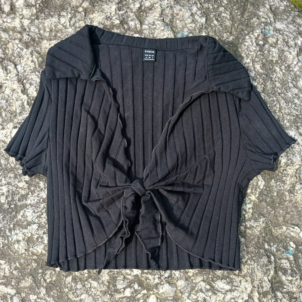 Crop tie shirt